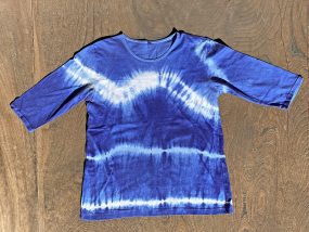 藍染め七分袖Tシャツ見本1