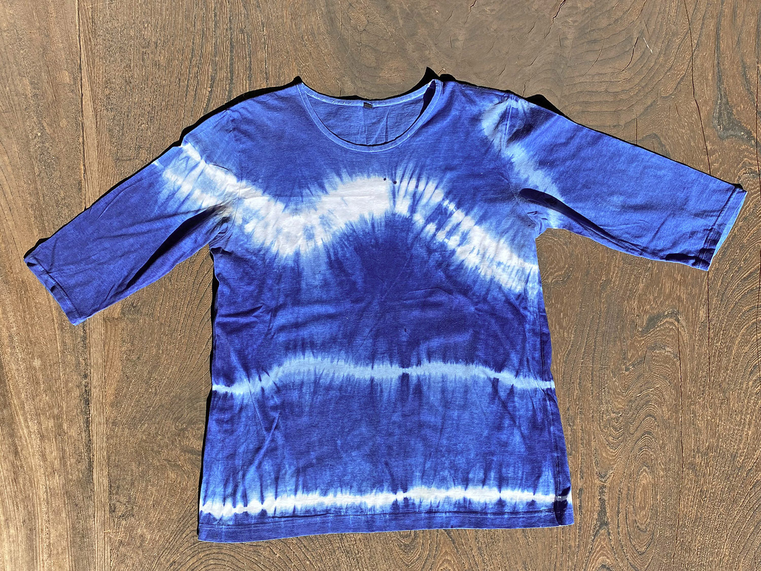 藍染め七分袖Tシャツ見本１