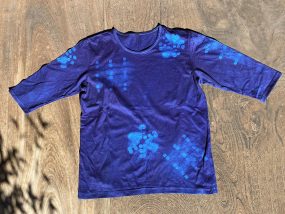 藍染め七分袖Tシャツ見本3