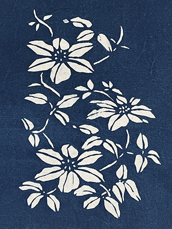 藍染め講座「型染め(初級)」作品見本